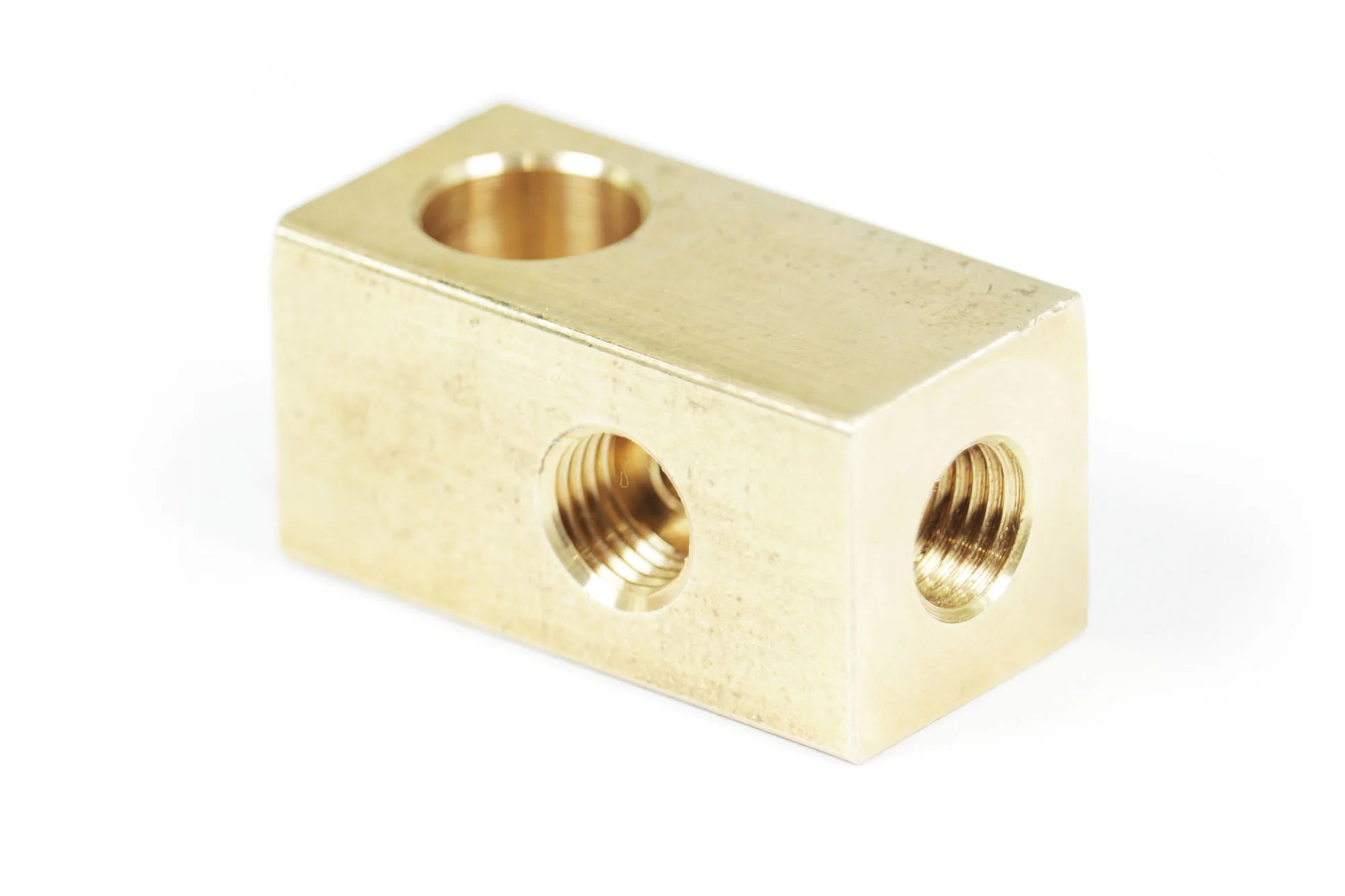 3/8-24 I.F. Brass Brake T-Fitting w/Mounting Hole and 90° Bracket (20-10020) - Image 3