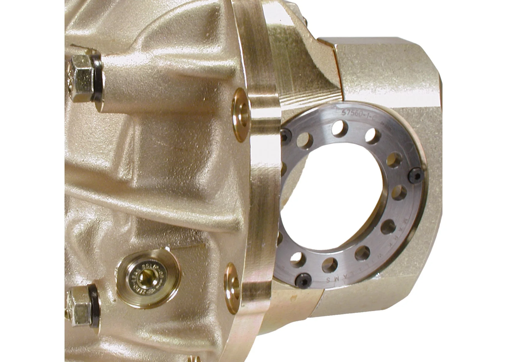 9" Ford Aluminum Thru Bolt Case 3.812" Bearing w/ Steel Caps (Gold Finish) - Image 5