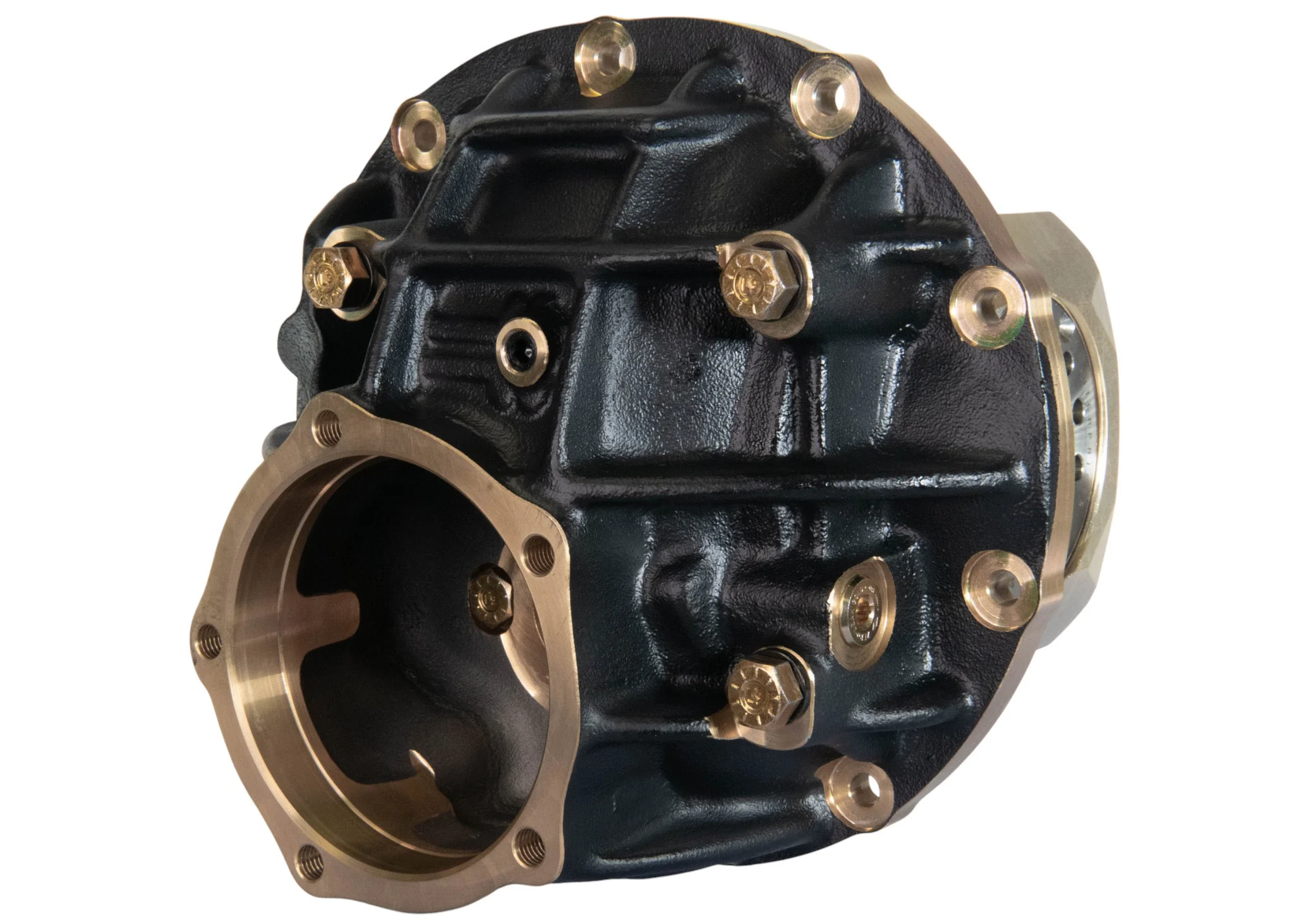9" Ford Aluminum Thru Bolt Case 4.00" Bearing w/ Steel Caps (Black Cerakote)