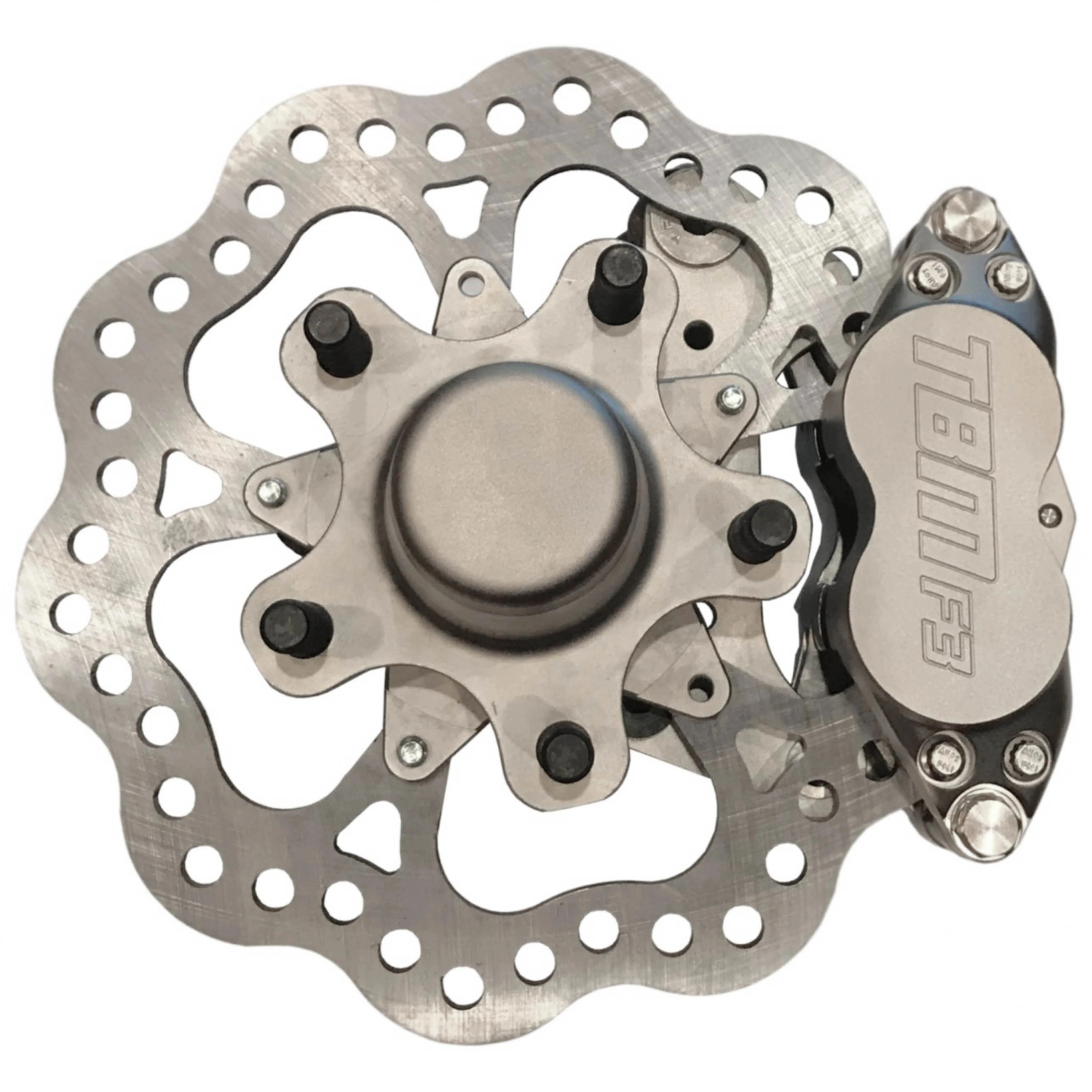 AFCO / Santhuff’s / Menscer(Mono-Twin Tube) Strut Medium Duty 4 Piston Front Brake Kit (5 on 4.75 Hub Mount)