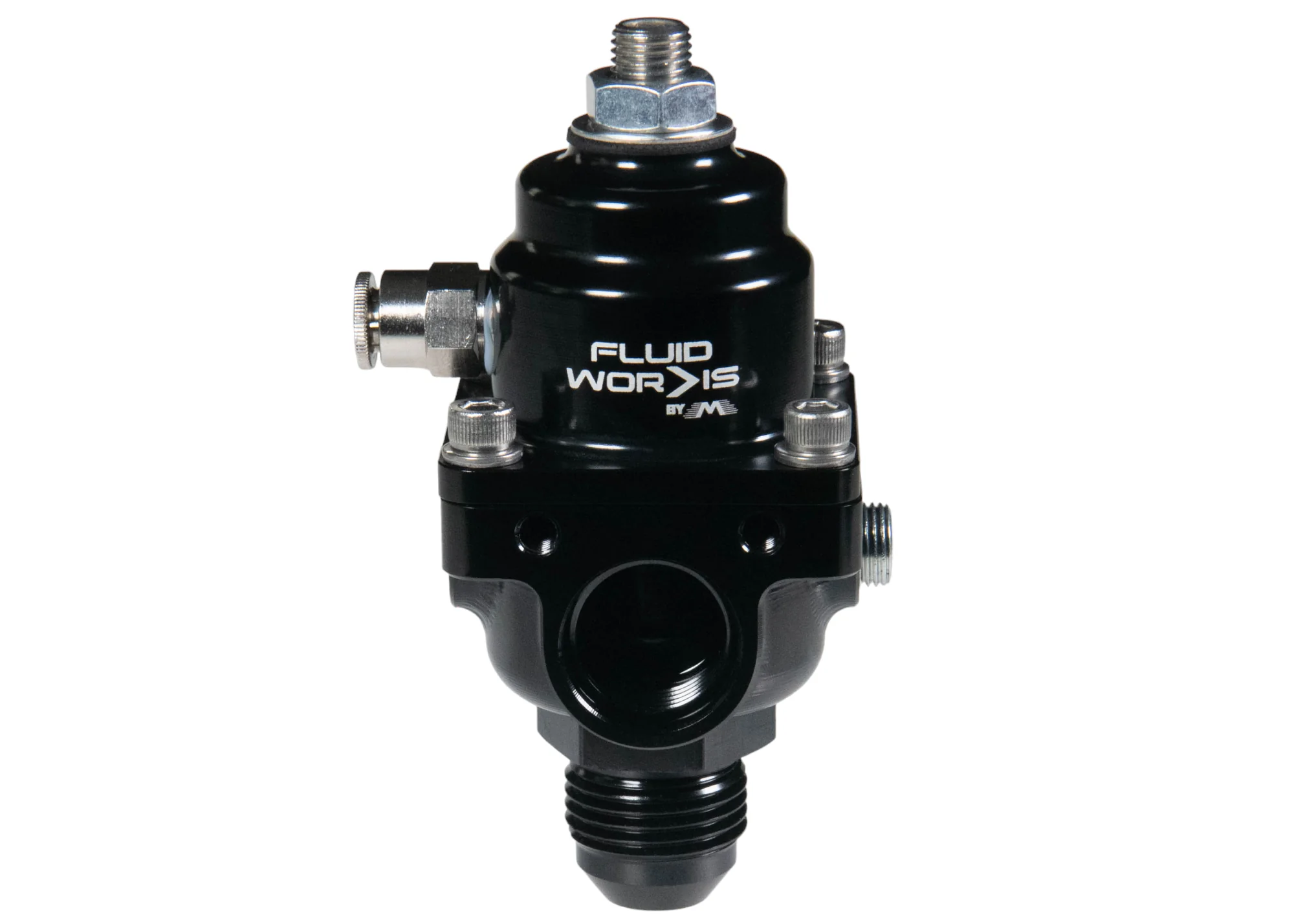 Fluidworks 1-6 gpm Fuel Pressure Regulator 35-70 psi 180 Degree Fittings - Image 6