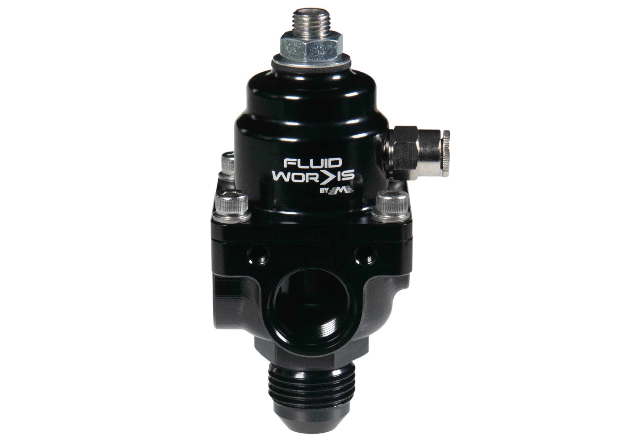Fluidworks 1-6 gpm Fuel Pressure Regulator 35-70 psi 90 Degree Fittings - Image 4