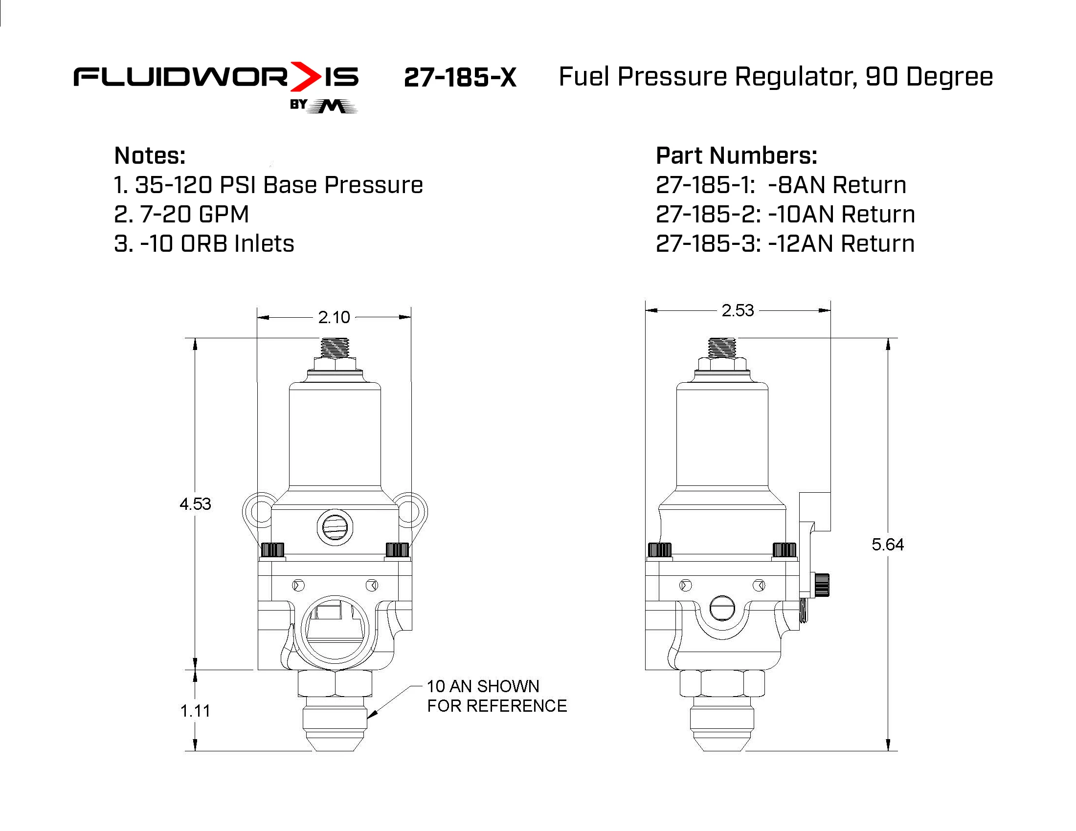 Fluidworks 7-20 GPM Fuel Pressure Regulator 90 Degree - Image 10