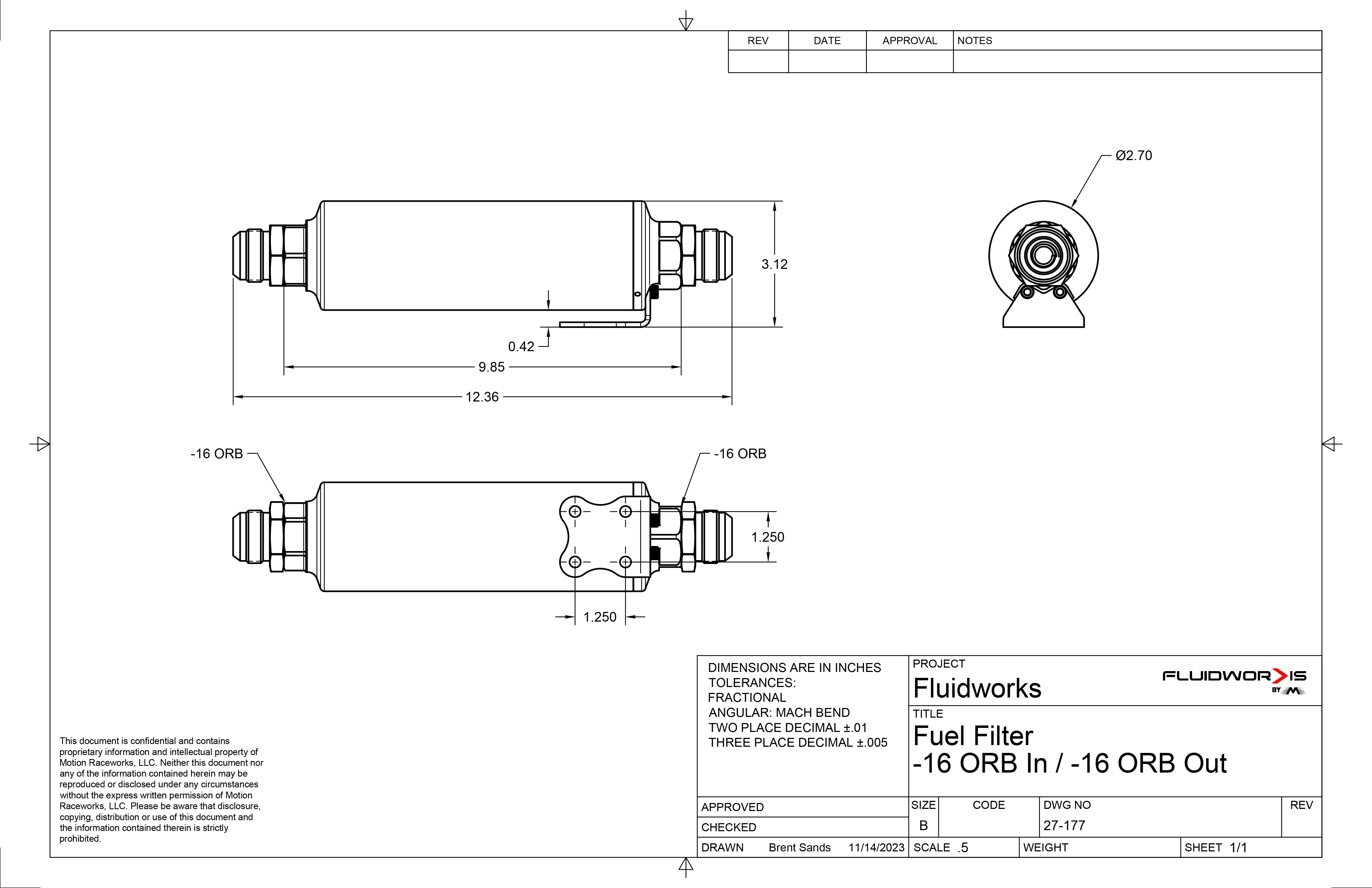 Fluidworks 32GPM Post Fuel Filter w/ Mount (10 Micron) - Image 6