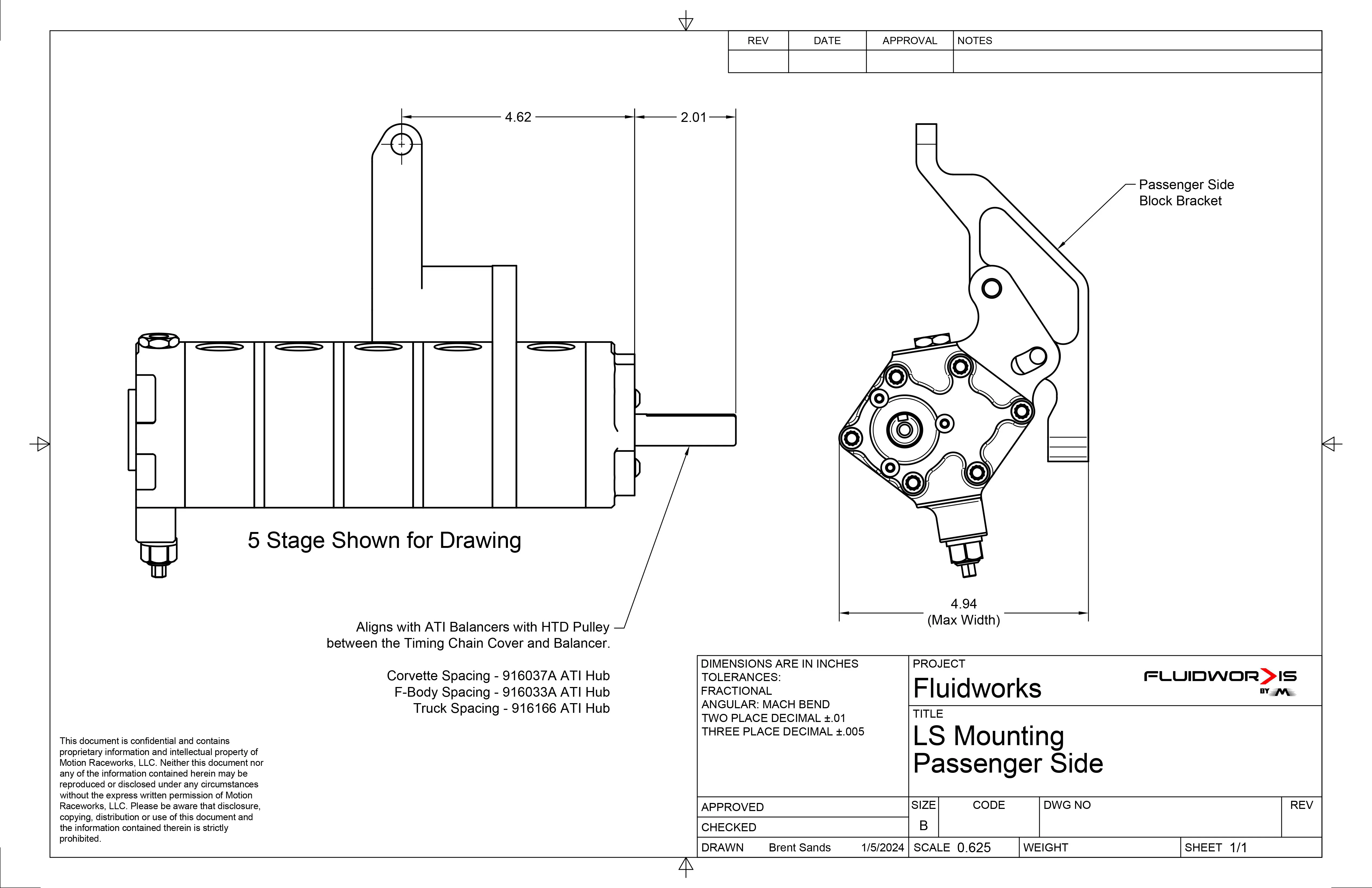 FluidWorks LS Wet Sump / Dry Sump Passenger Side Mounting Bracket - Image 3