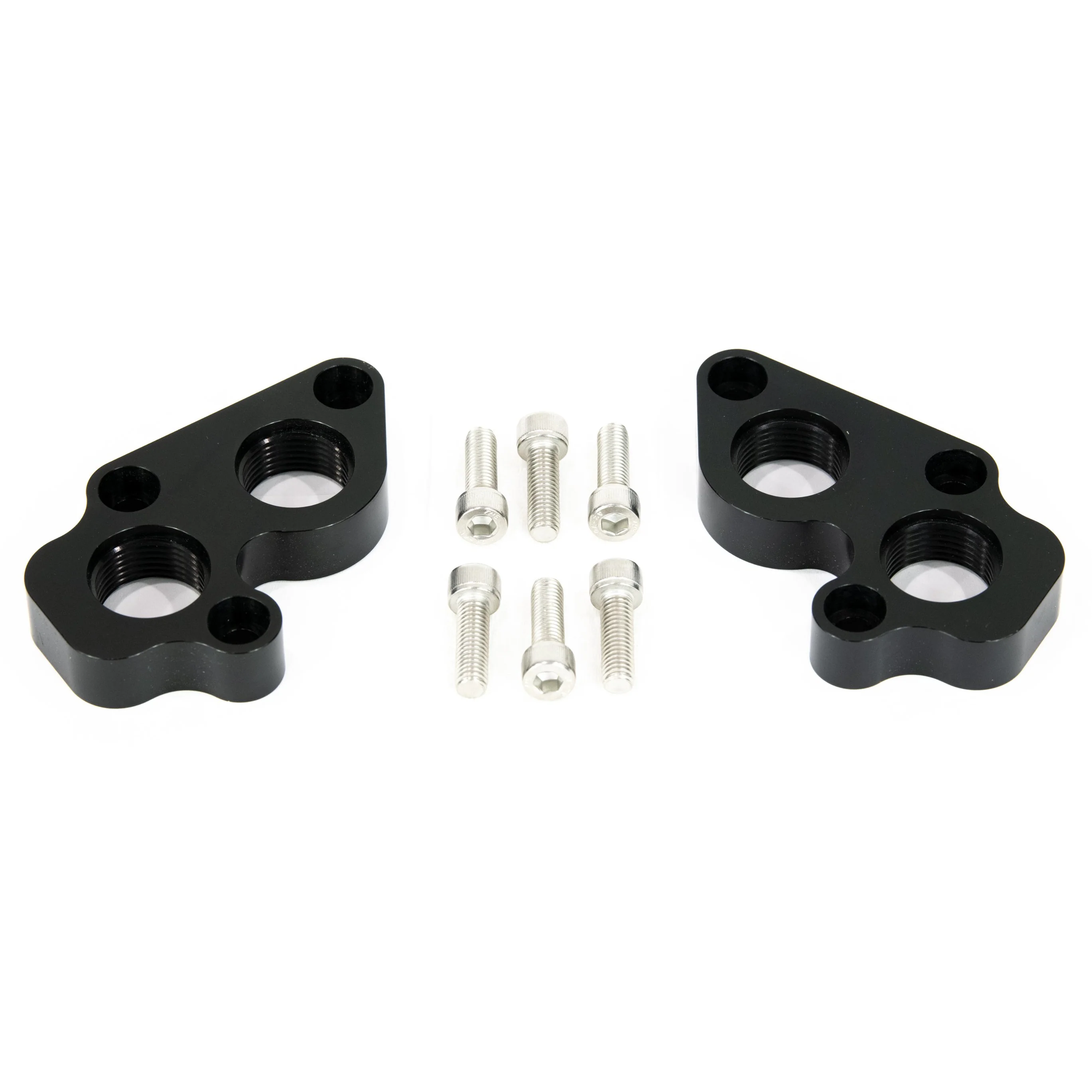Motion Raceworks Black Anodized GEN V LT1/LT4/L83/L86 Remote Water Pump Block Adapters -12AN - Image 2