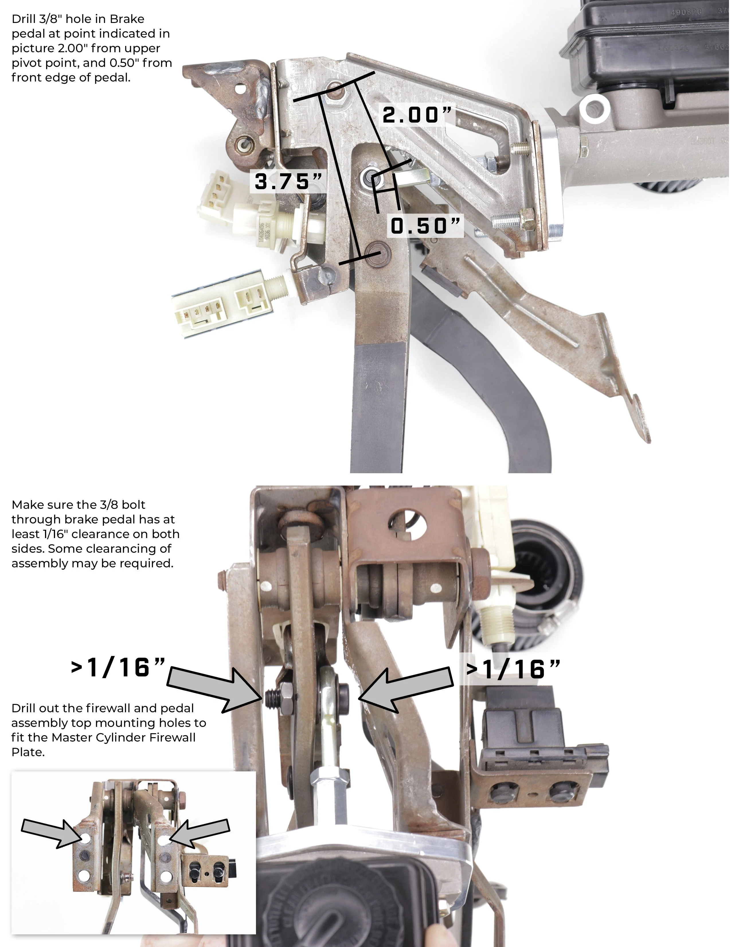 1993-02 Camaro / Firebird 4th Gen F-Body TBM Modular Bore Billet Master Cylinder Conversion Kit (Choose Bore Size) - Image 4