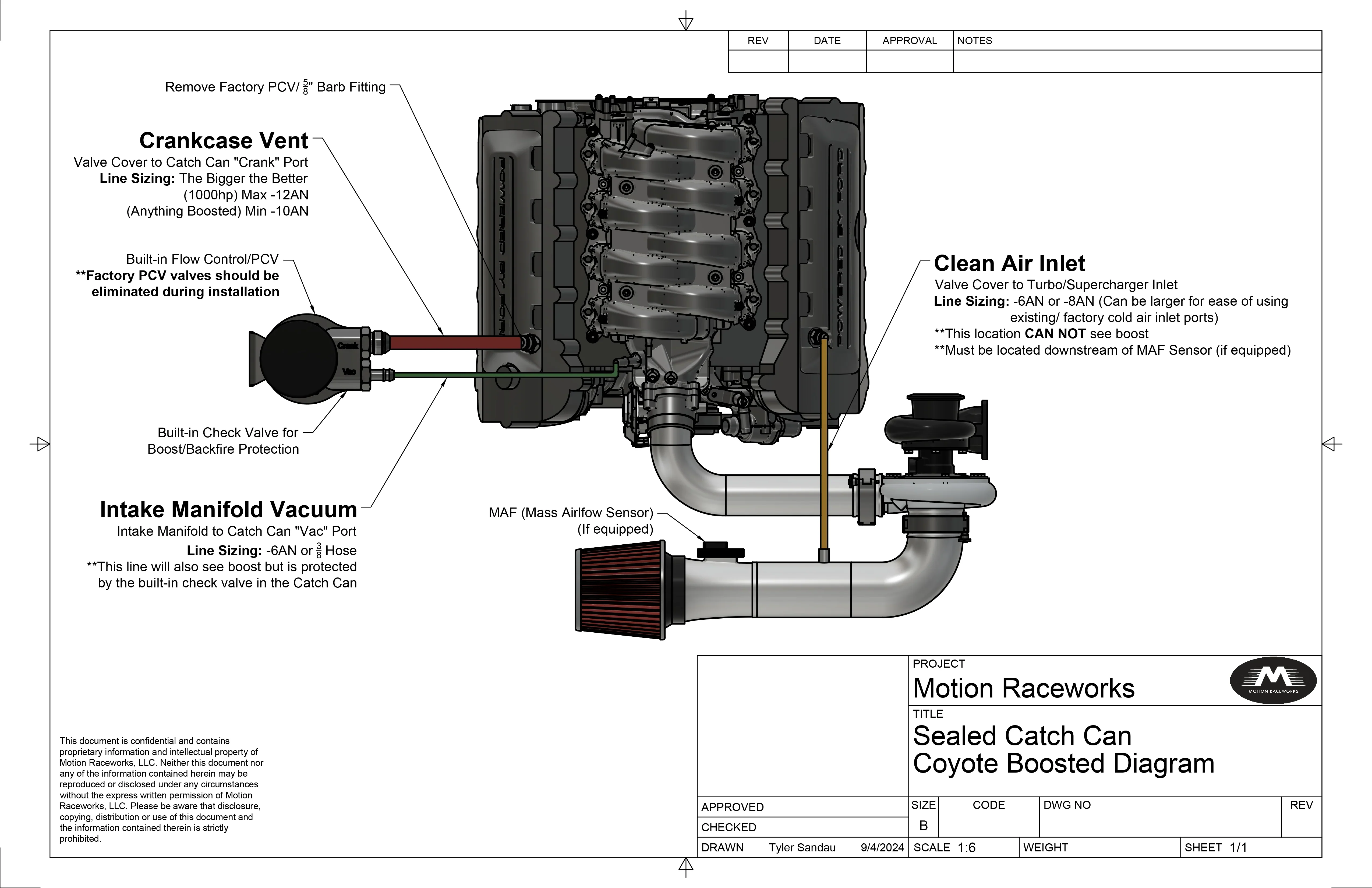 Motion Raceworks F150 2 Stage Active Billet Catch Can Coyote Kit - Image 2