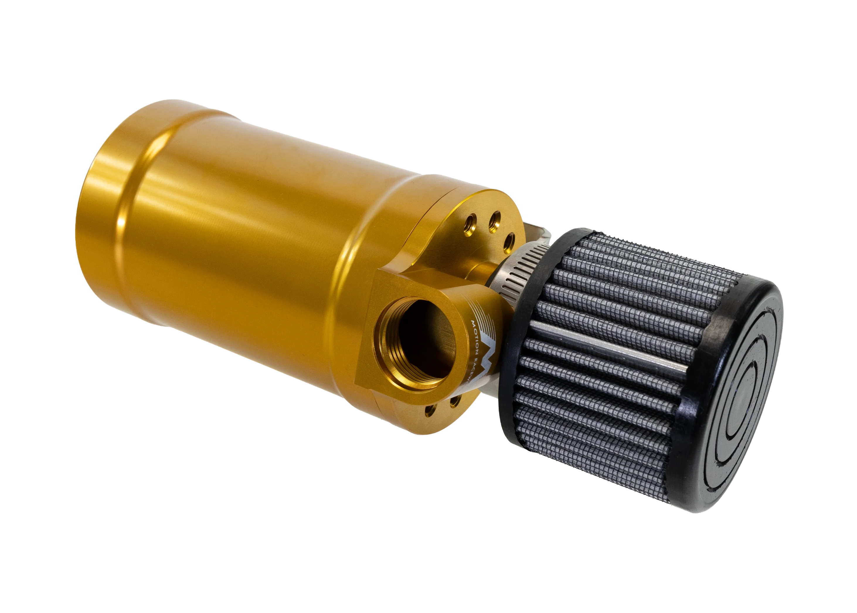 Motion Billet Top Loader Oil Catch Can Gold Anodized ( Single 12 AN Port )