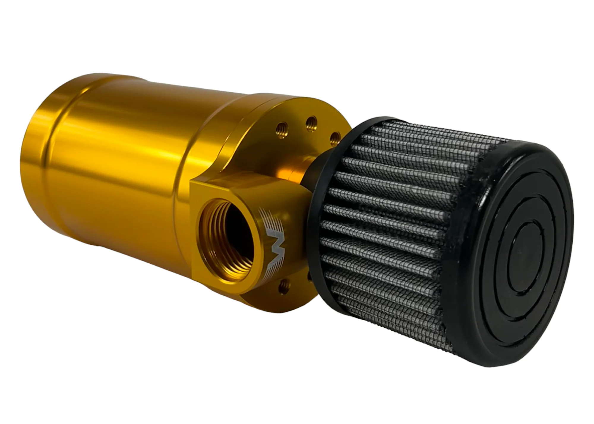 Motion Billet Top Loader Oil Catch Can Gold Anodized ( Single 12 AN Port ) - Image 2