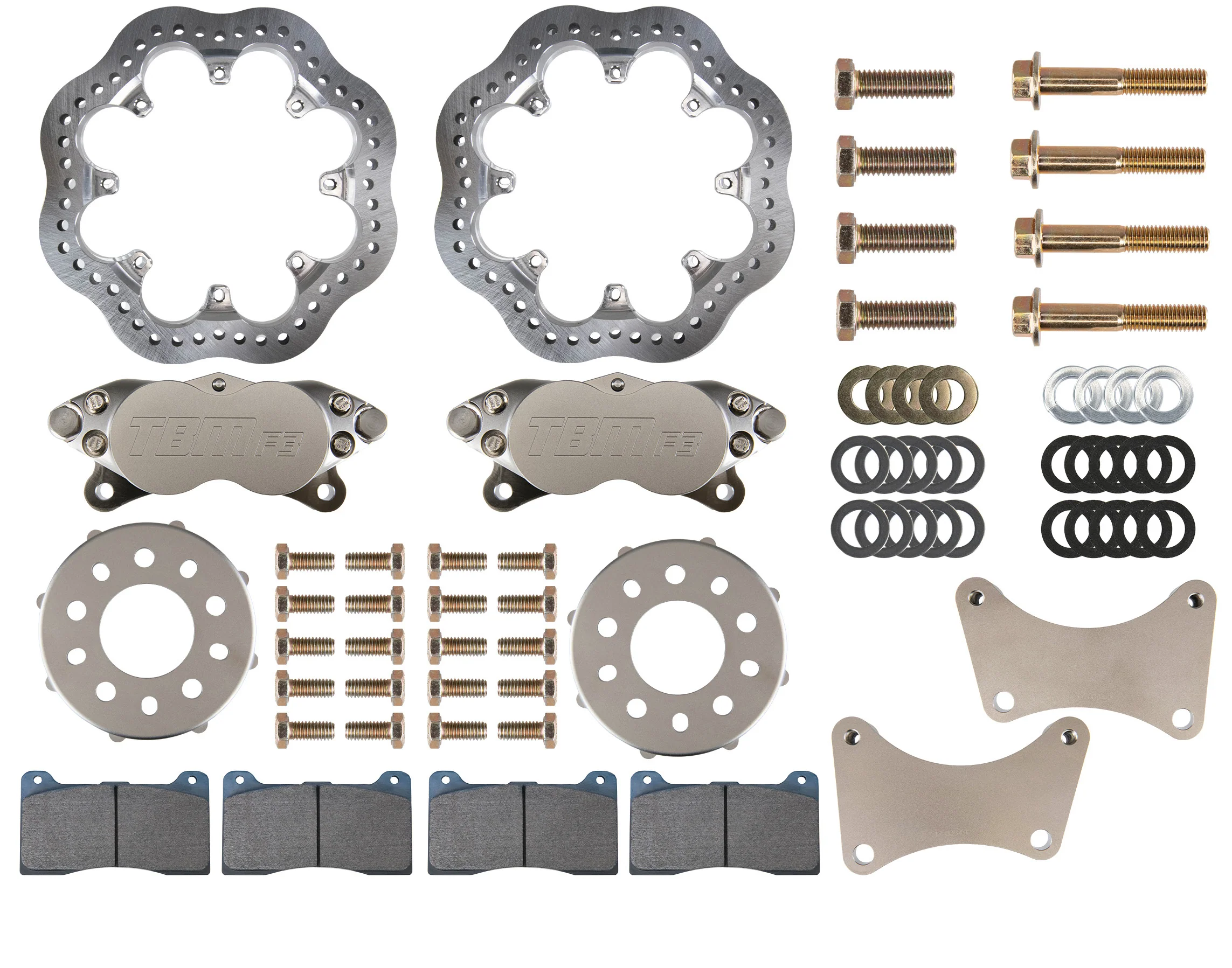 2015-2022 Dodge Challenger Hellcat Medium Duty Front Drag Racing Brake Kit (Reusing Factory Hubs) - 001-0304-1 - Image 2