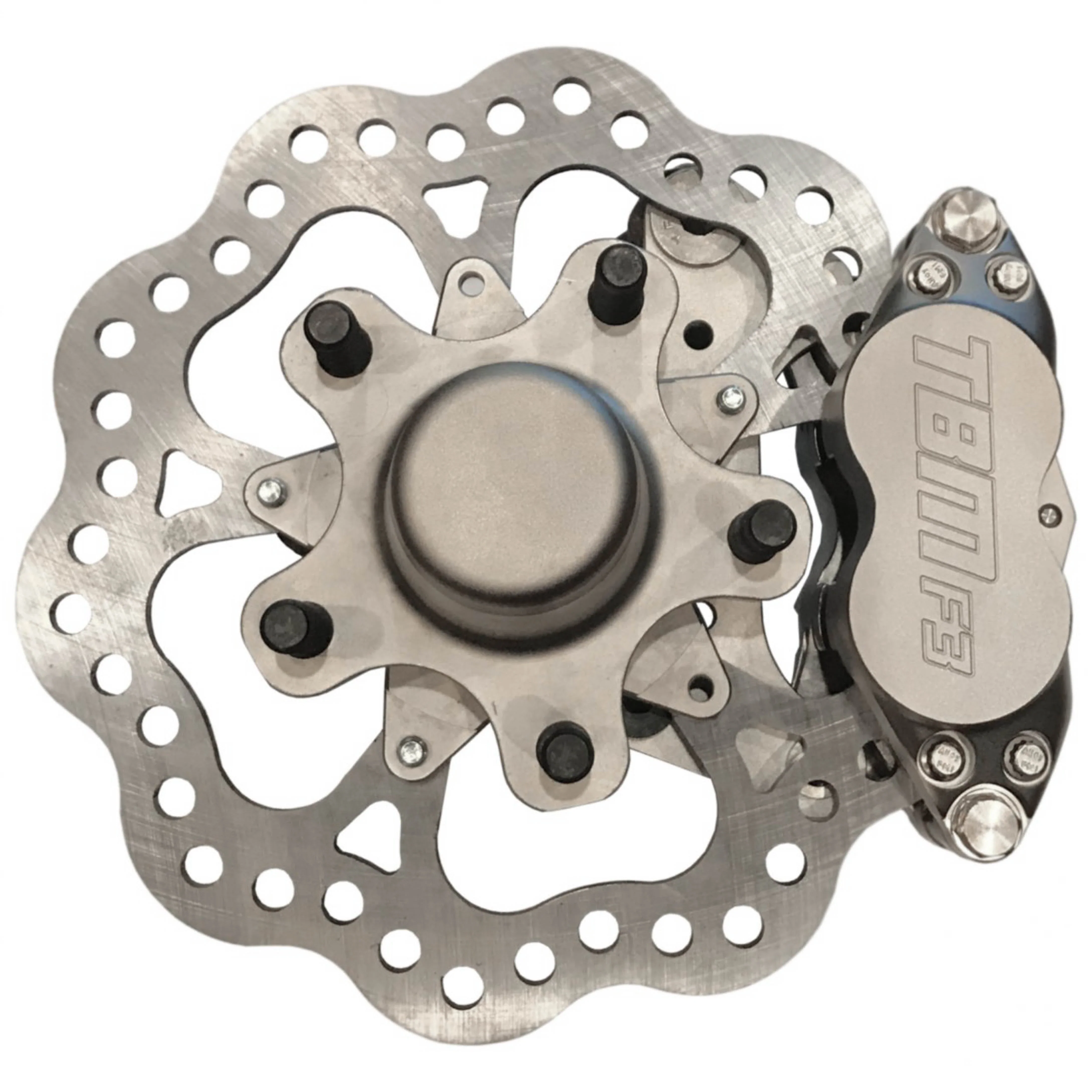 Strange GT Strut & TRZ / Racecraft Strange Mount Spindles F3 4 Piston Caliper (5 on 4.75 Hub Mount) 001-0301-1