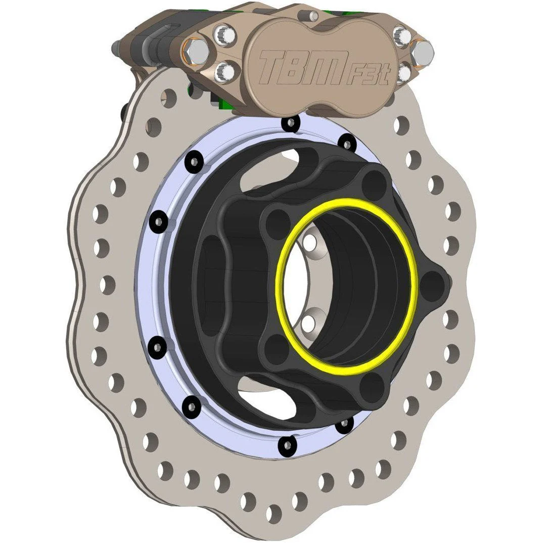 TBM Brakes Dual Caliper Strange Floater Rear F3 4 Piston Drag Brake Kit - Image 2